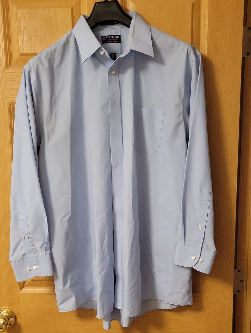 Stafford Men’s Pale Blue Dress Shirt - Spread Collar